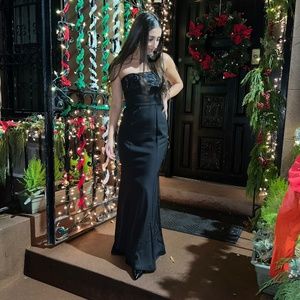 Black Strapless Mermaid Maxi Dress